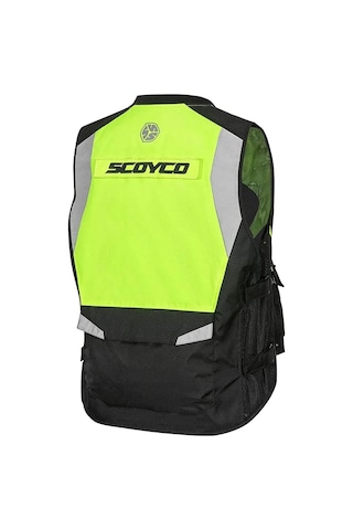 SCOYCO JK116 REFLEKTÖRLÜ KORUMALI MOTOSİKLET YELEĞİ NEON