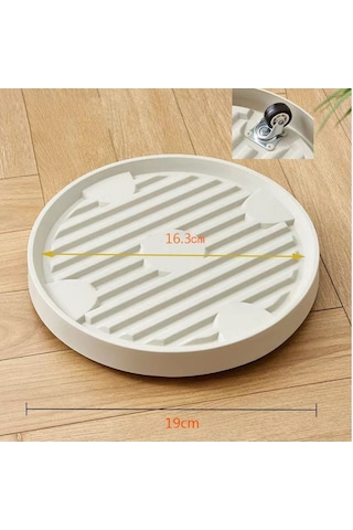 Bej-16.3cm-dayanıklı Saksı Taban Tepsisi Plastik Çıkarılabilir Rulo Plaka Desteği Evrensel Gizli Tekerlekler İle Bitki Bakım Bahçesinde Bitki Caddy