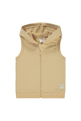 Civil Baby Civil Basic Timeless Kapüşonlu 6-18 Ay Yelek Sütlü Kahve