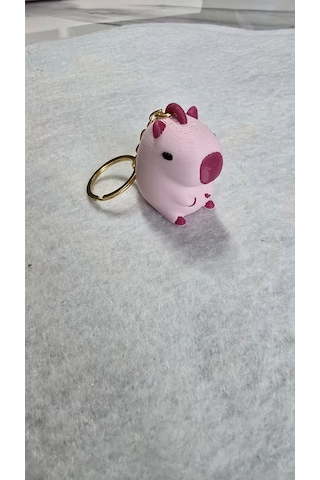 Pembe Capybara Anahtarlık Kaliteli Aksesuar Çanta Charm