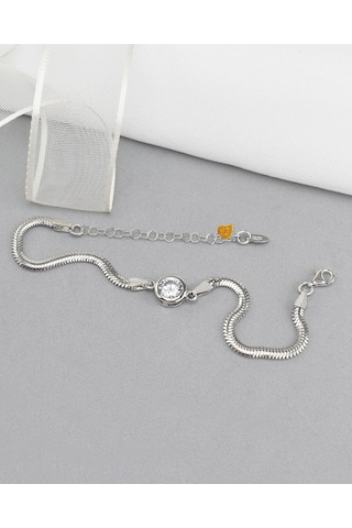 Brezza Lusso Jewelry Raund Diamond Special Lusso Kadın Gümüş Bileklik