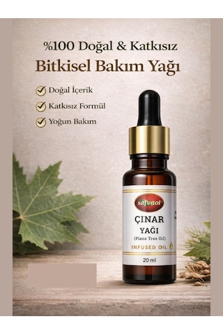 Safvital Çınar Yağı 20 Ml Bitkisel Maserasyon Yağı Aromatik Kullanım Cilt Ve Saç Bakımına Uygun & Aromaterapi