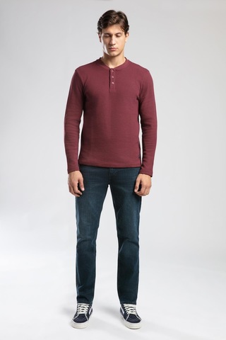 Lee Cooper Hevasa Erkek Patlı Sweatshirt Bordo-21030 Bordo