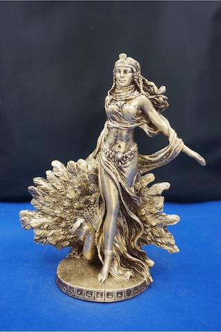 Hera Mitolojik Tanrıça Heykeli 25 Cm Dekoratif Biblo, Ev & Ofis Aksesuarı Altın