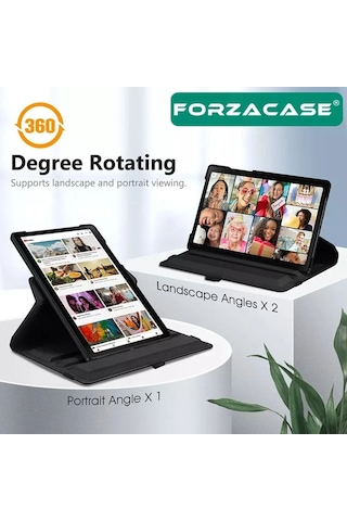 Forzacase Lenovo Tab P12 12.7 İnc Tb370fu İle Uyumlu 360 Derece Döner Standlı Kılıf - Fc012 Dönerli Kılıf