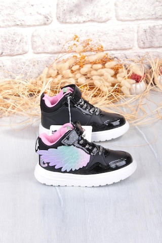 Fort Cool Helen Rahat Hafif Kanat Figürlü Bilekli Sneaker Kız Çocuk Ayakkabı Siyah-Pembe
