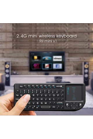 Hallow Rii Mini X1 2.4 GHz Kablosuz Klavye Fare Touchpad