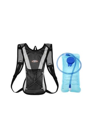 Willowhaven 2l Peva Su Torbası Ve Nilon Spor Sırt Çantası - Bisiklet, Dağcılık, Kamp İçin, Hafif, Dayanıklı, Depolama Bölmeli, Yansıtıcı Tasarım, Siyah, 2 Litre Kapasite Çok Renkli