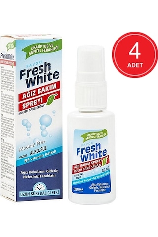 Fresh White Koku Giderici ve Önleyici Ağız Bakım Spreyi 4 x 30 ML