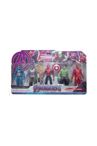 Yenilmezler Thanos - Hulk - Captain America - Örümcek Adam - Iron-man 5'li Süper Kahraman Oyun Seti