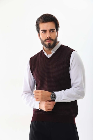 Pelikan Erkek V Yaka Yün Süveter 4p10 Bordo