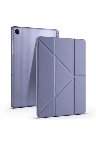 Samsung Galaxy Uyumlu Tab A11 Plus Kılıf Tri Folding Kalem Bölmeli Katlanabilir Standlı Pu Deri Yumuşak Kapak