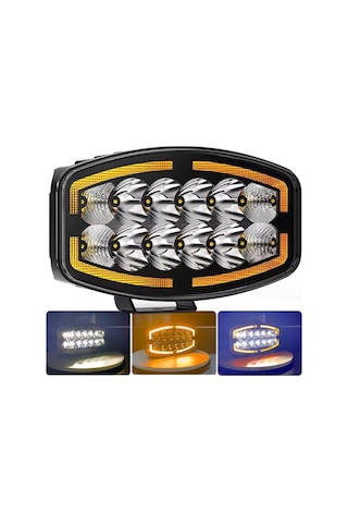 10'' Beyaz Turuncu Led Spot Projektör + Drl Tır Kamyon Off Road 12-24volt 1 Adet