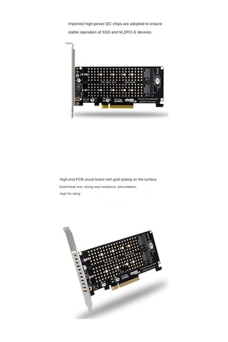 Xurunkeji Pcı-e X8 Çift Disk Raıd Kartı Nvme M.2 M Key Ssd Genişletme Adaptörü Genişletilmiş Çift Nvme Raıd Pcı-e X8 Bölünmüş Kart