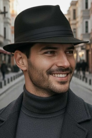 Uniquetrenders Erkek Premium Lüx Kaşe Jackson Fötr Şapka Siyah