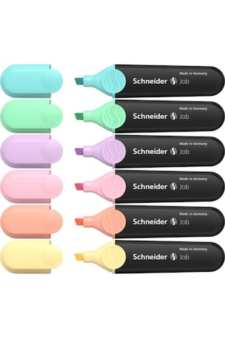 Schneider Pastel Fosforlu Kalem 6'lı Set Çok Renkli