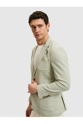 Cacharel Mint Slim Fit Mikro Desen Mono Yaka Ceket Mınt