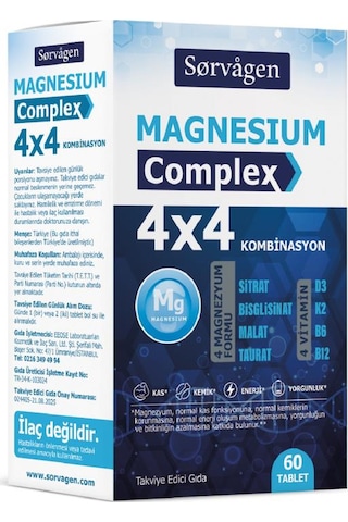 Sorvagen Magnesium Complex 4x4 Combination 60 Tablet