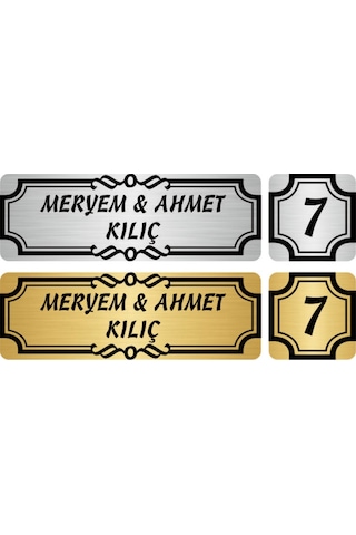 Metal Kapı İsimliği Ve No Oval