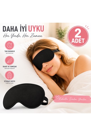 Ankaflex 2 Adet Uyku Göz Bandı Işık Geçirmez Uyku Maskesi Seyahat Dinlenme Ve Meditasyon İçin Siyah