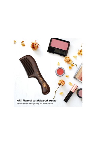 Lemestar Sandalwood Doğal Ağaç Tükenmez Statik Olmayan Saç Düzleştirici Ev Kullanıma Uygun Tarak