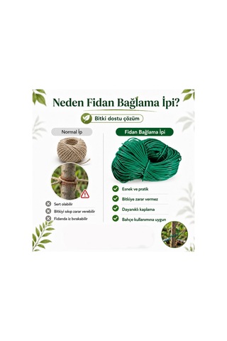 Fidan Bağlama İpi 25 Metre Bitki Ağaç Dal Sabitleme Destekleme Bahçe Tarım Esnek Fide Bağlama İ