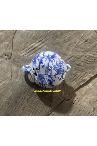 Bdr Metal Gövde Mini Çakmak Çaydanlık Model Dekoratif Model Mini Çakmak Beyaz