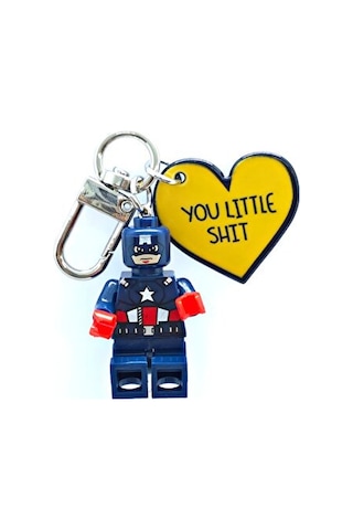 Captain Brick Kaptan Amerika Charmlı Anahtarlık Eğlenceli Ve Şı