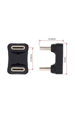 Type-c To Type-c 180 Dirsek Adaptör 65w Hızlı Şarj & 480mbps Veri Aktarımı Erkek - Erkek Uçlu