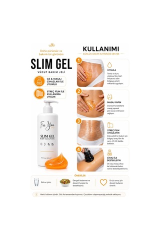 Slim Jel - Sıkılaştırıcı- Çatlak Karşıtı Ve Selülit Kremi - Yakan Jel 500ml