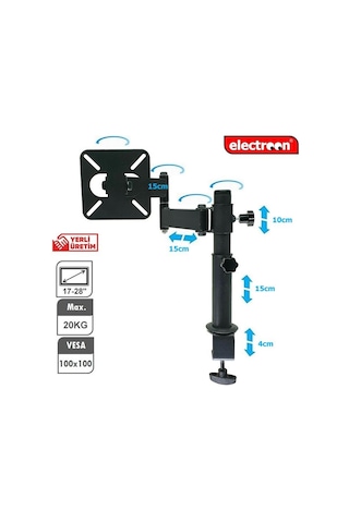Electroon M100 24" Hareketli Tv Monitör Masa Askı Aparatı