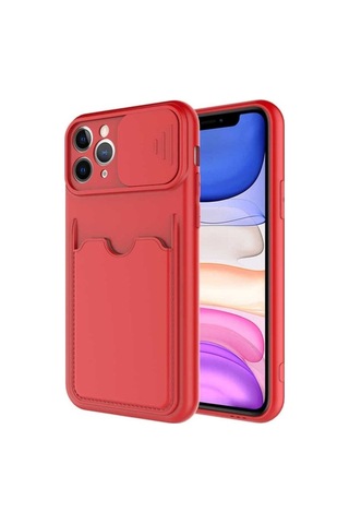 Apple Uyumlu iPhone 11 Pro Kılıf Zore Kartix Kapak Kırmızı