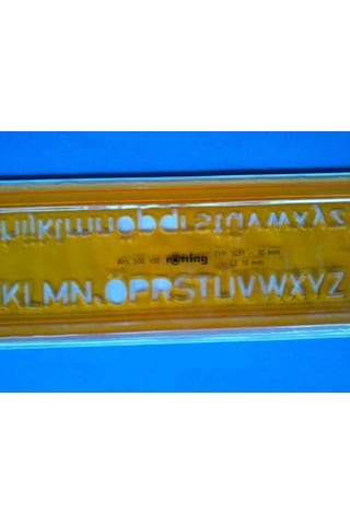 Rotring Yazı Şablonu 10 MM 306 100 Sarı