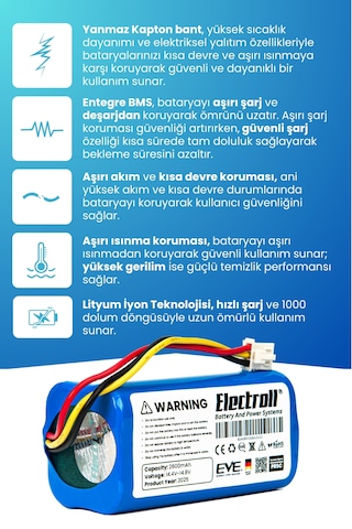 Robogil Stella 500b Uyumlu Batarya Standart Kapasite 2600mah Pil