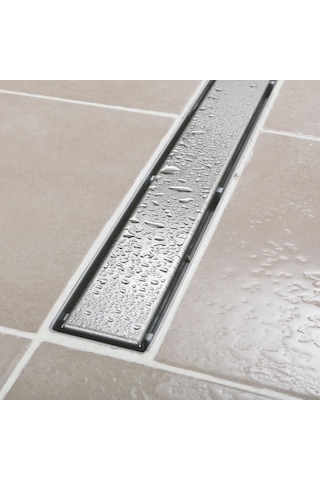 Sukar Line 6 Plain 50 CM Izgaralı Krom Duş Kanalı ve S Yalıtım Kiti