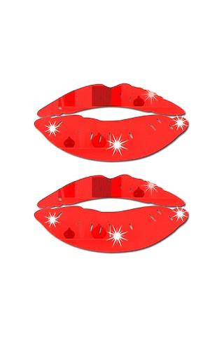 Vkemall Kırmızı 3d Dudak Yansıta Duvar Sticker Seti - Modern Dekor, Kolay Uygulama, Dayanıklı Ps Malzeme Kırmızı