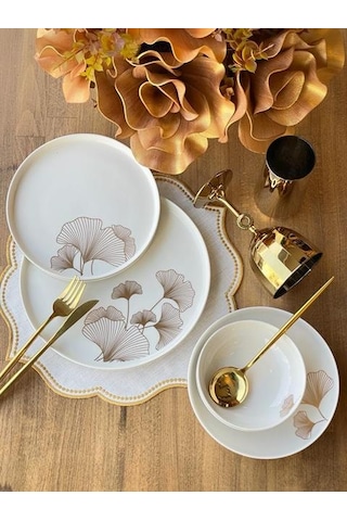 Yemek Takımı Modern Ginkgo 24 Parça 6 Kişilik Renkli