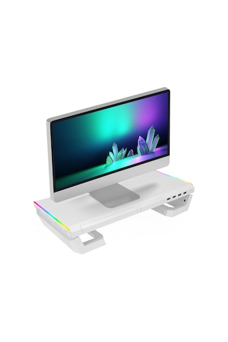 Everest ST1 4 USB Hub RGB Işıklı Katlanabilir Monitör Yükseltici Stand