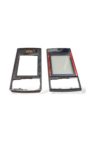 Nokia X3 Ön Kapak Nokia X3-00 Uyumlu Siyah Kırmızı Ön Kapak