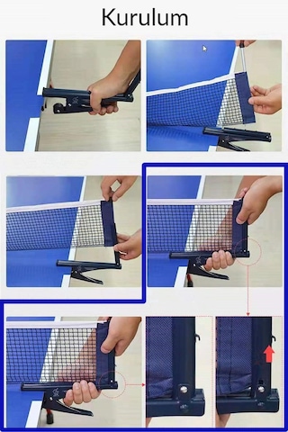 Masa Tenisi Filesi Kelepçe Metal Mekanizmalı Pinpon Masası Ağı