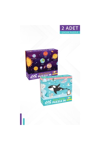 2 Adet 36 Parça - Solar System Güneş Sistemi Ve Arctıc Frıends Kutup Arkadaşları