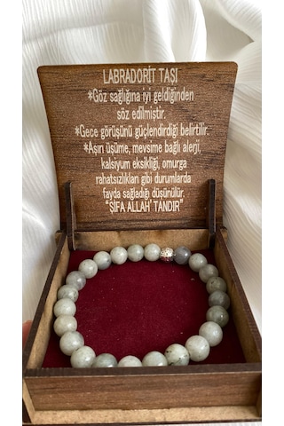 8mm Labradorit Doğal Taş Bileklik Çok Renkli