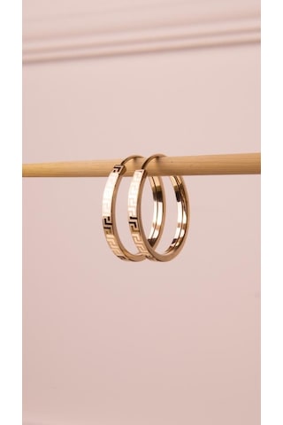 Altın Tek Düz Desenli Halka Küpe 1.6 Cm Gizli Kilit