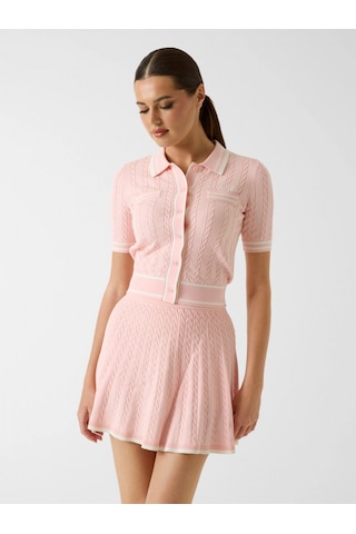 Guess Shari Polo Hırka Triko Kadın Pembe Hırka V6rr02z4652-g66e Pembe