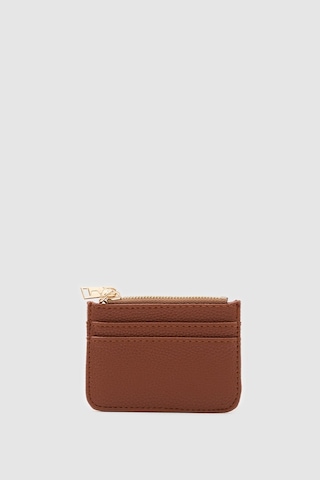 Shule Bags Nook Fermuarlı Charm Kartlık Taba