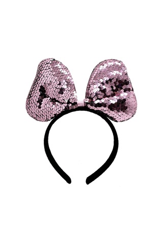 Renk Değiştiren Pullu Payetli Fiyonk Parti Tacı Pembe Gümüş Renk 20x16 Cm Bx40 Diğer