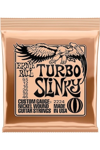 Ernie Ball P02224 - Turbo Slinky Nickel Wound 9.5-46 Elektro Gita