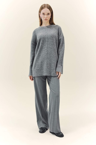 Defacto Yün Karışımlı Loose Fit Bisiklet Yaka Triko Kazak Tunik F4547ax25wngr76 Gri-gr76