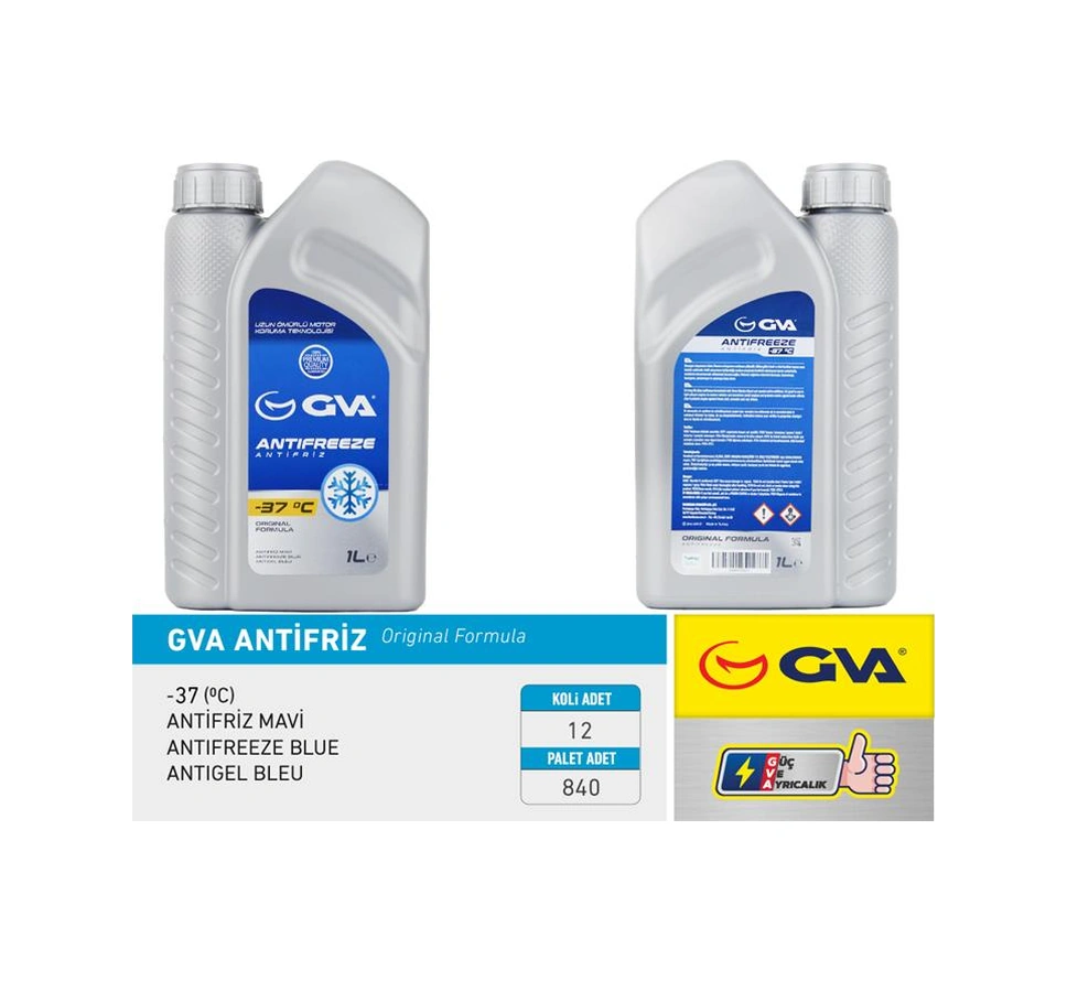 Antifriz 1 Lt -37 C Mavi Kolı 12 Ad 12 Adet