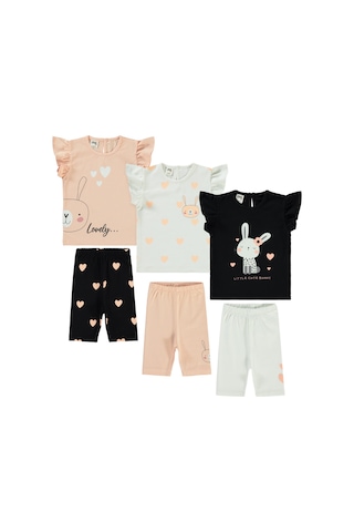 Civil Baby Kız Bebek 3'lü Takım 6-18 Ay Renkli